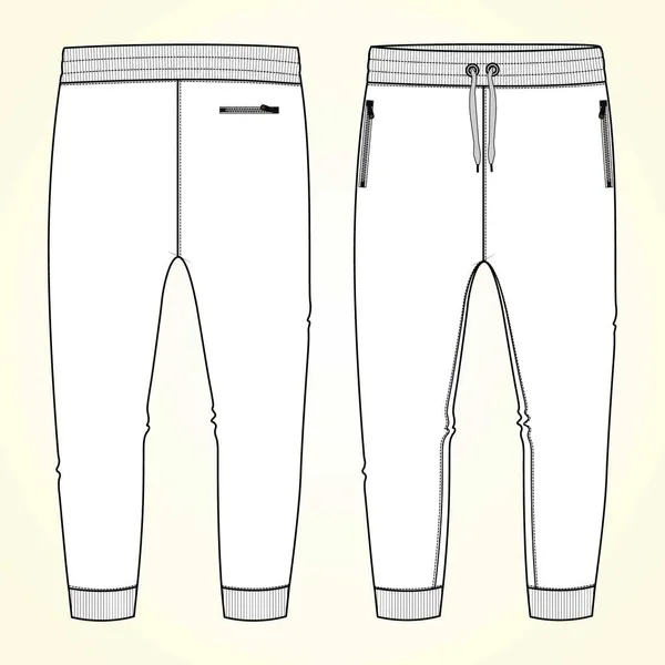 Blanco Jogger Pantalones Diseño Vector Ilustración — Archivo Imágenes Vectoriales