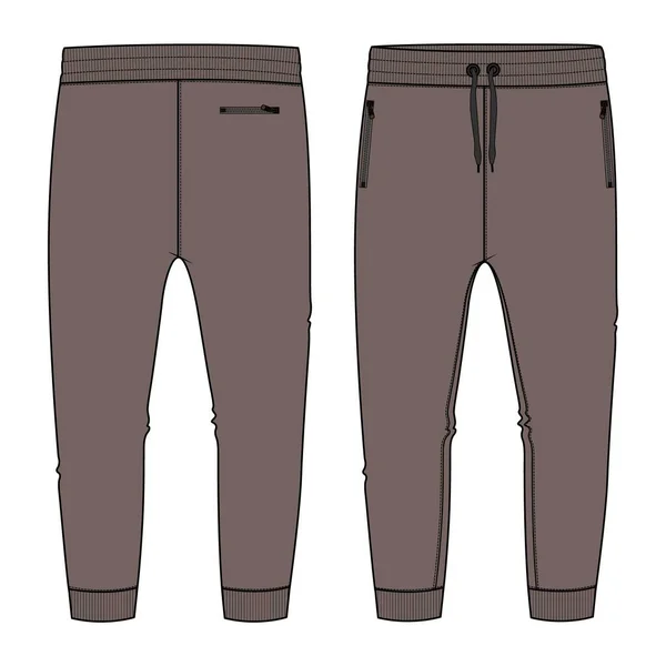 Diseño Pantalones Jogger Marrón Ilustración Vectorial — Archivo Imágenes Vectoriales
