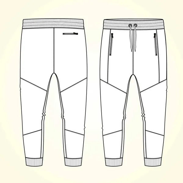 Pantalone Jogger Bianco Design Illustrazione Vettoriale — Vettoriale Stock