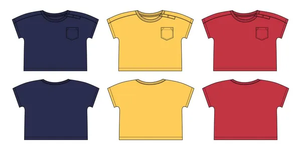 Farbenfrohe Shirt Designs Set Vektorillustration — Stockvektor