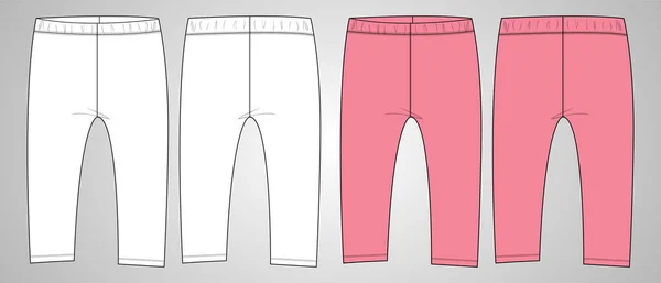 Blanco Rosa Jogger Pantalones Diseño Vector Ilustración — Vector de stock