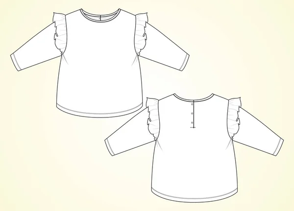 Tričko Oblečení Tričko Šablona Vektorová Ilustrace — Stockový vektor