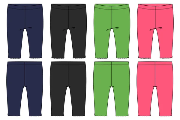 Set Men Pants Shorts Trousers Jeans Jacket Vector Illustration — Stock Vector