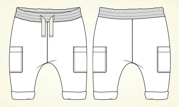 Set Pakaian Wanita Celana Pendek Jaket Jins Dan Ilustrasi Vektor - Stok Vektor