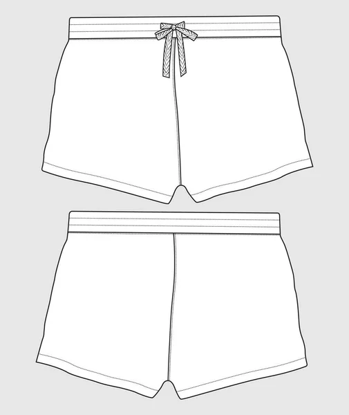Boys Sweat Shorts Vektor Módní Plochý Náčrtek Šablony Mladí Muži — Stockový vektor