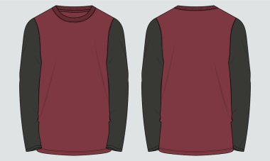Uzun kollu erkek tişörtünün vektör çizimi