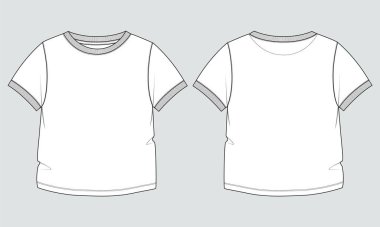 Tasarımınız için tişört şablonu. vektör illüstrasyonu