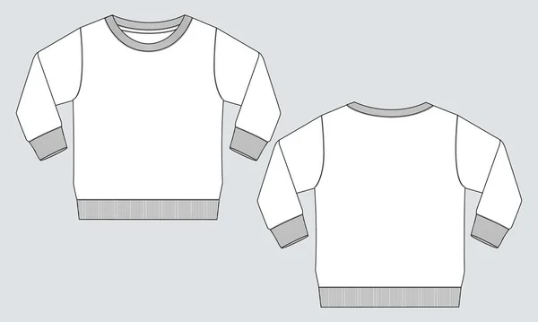 Plantilla Camiseta Manga Larga Para Diseño Ilustración Vectorial — Archivo Imágenes Vectoriales
