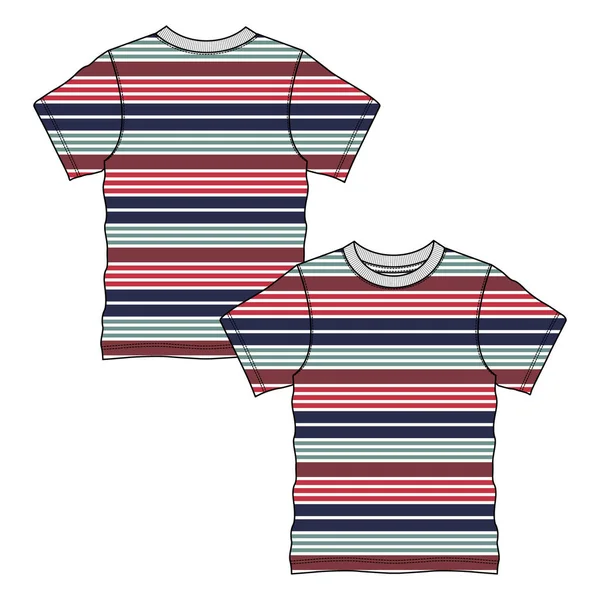 Shirt Red Blue Stripes — Stock Vector