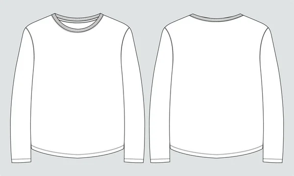 Long Sleeve Shirt Template Your Design Vector Illustration — Stock Vector