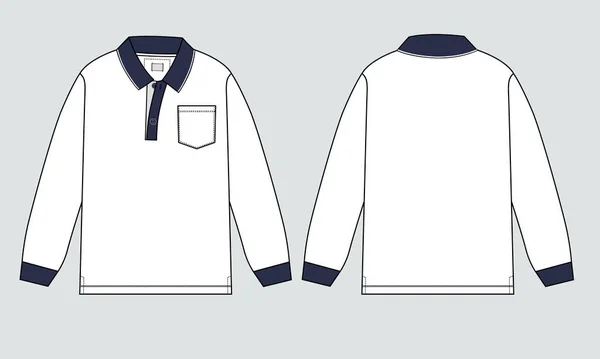 Vektor Illustration Manlig Långärmad Shirt — Stock vektor