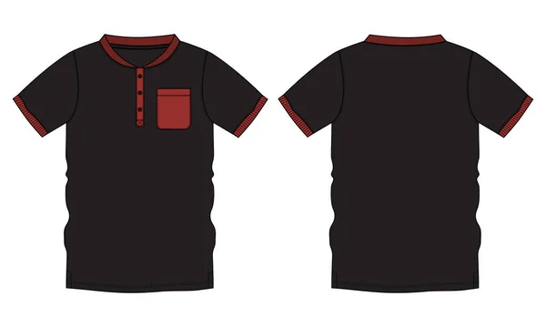 Raglan Manga Curta Shirt Técnica Moda Plana Esboço Vetor Ilustração — Vetor de Stock