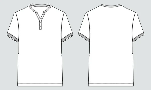 Raglan Kurzarm Shirt Technische Mode Flache Skizze Vektorillustration — Stockvektor