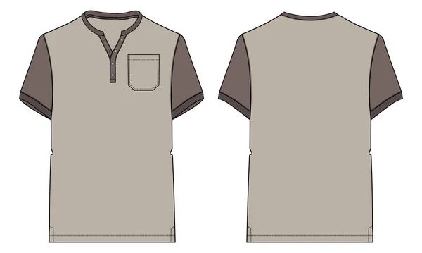 Camiseta Manga Corta Raglan Moda Técnica Dibujo Plano Vector Ilustración — Vector de stock