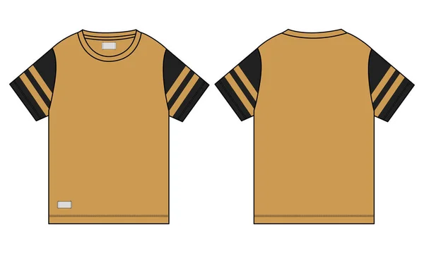 Modèle Illustration Vectorielle Shirt Manches Courtes Vue Avant Arrière Isolé — Image vectorielle