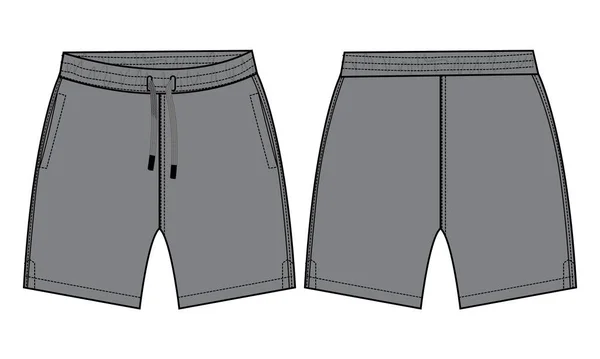 Boys Sweat Shorts Vectoriel Mode Plat Croquis Modèle Jeunes Hommes — Image vectorielle