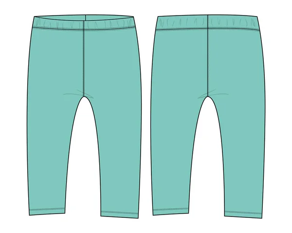 Kalhoty Pro Holčičky Módní Plochý Náčrtek Vektorové Ilustrace Pohled Zepředu — Stockový vektor
