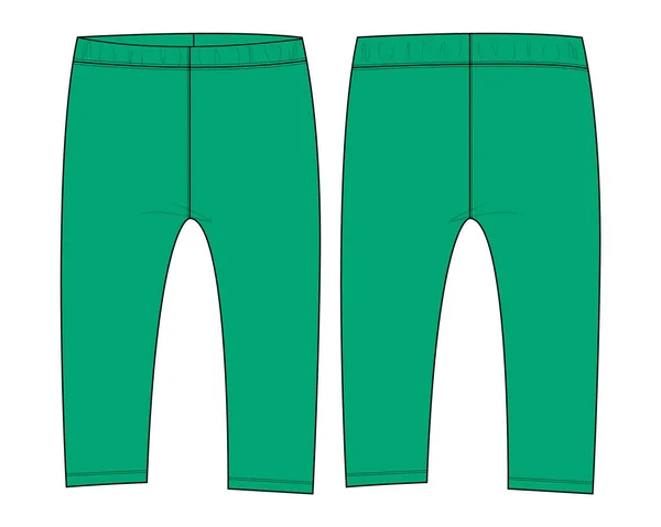 Pantalon Pantalon Pour Bébés Filles Illustration Vectorielle Croquis Plat Mode — Image vectorielle