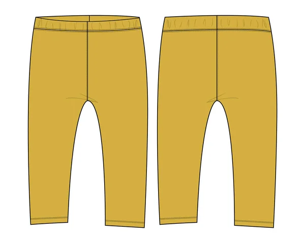 Pantalón Pantalón Para Niñas Dibujo Plano Moda Ilustración Vectorial Vista — Archivo Imágenes Vectoriales