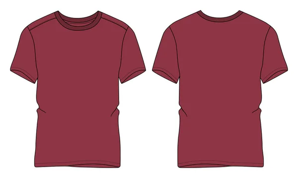 Cotton Jersey Regular Fit Short Sleeve Shirt Technical Sketch Fashion - Stok Vektor