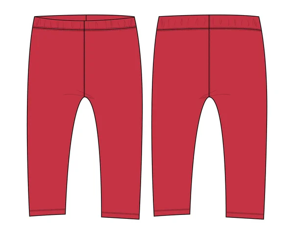 Pantalon Pantalon Pour Bébés Filles Illustration Vectorielle Croquis Plat Mode — Image vectorielle