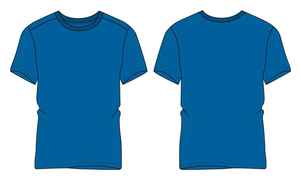 Cotton Jersey Regular Fit Short Sleeve Shirt Technical Sketch Fashion - Stok Vektor
