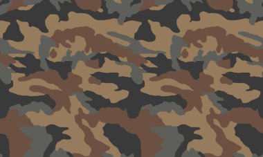 Askeri kamuflaj kumaş, arka plan, duvar kâğıdı ve diğerleri için kusursuz Vektör Deseni tekrarlıyor. Klasik kıyafet baskısı. Soyut monokrom