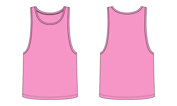 Tank Tops Technical Fashion Flat Sketch Vector Illustration Template Front — 스톡 벡터