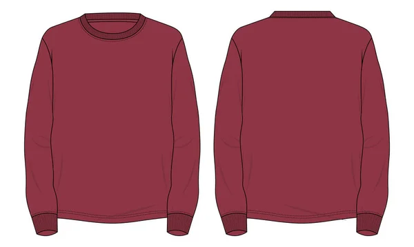 Sweatshirt Met Lange Mouwen Voor Achterkant Jersey Trui Voor Heren — Stockvector