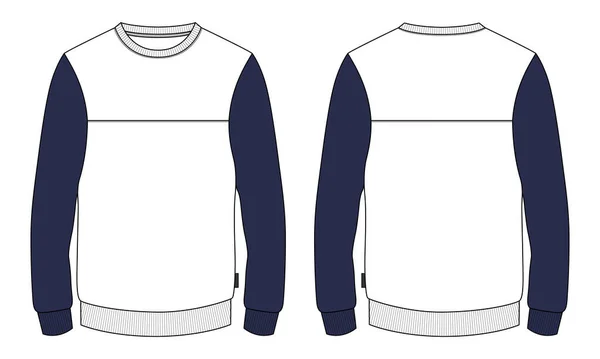 Sweatshirt Met Lange Mouwen Voor Achterkant Jersey Trui Voor Heren — Stockvector