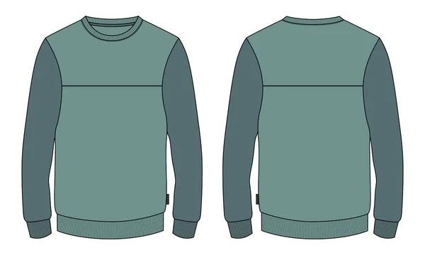 Sweatshirt Met Lange Mouwen Voor Achterkant Jersey Trui Voor Heren — Stockvector