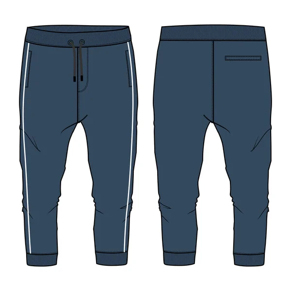 Basic Sweathose Vorder Und Rückansicht Vektor Illustration Von Jogginghosen Für — Stockvektor