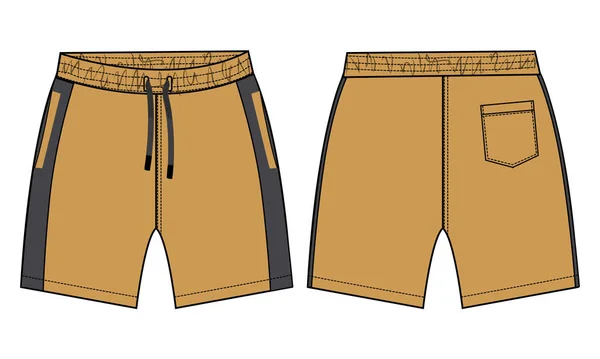 Boys Sweat Shorts Vectoriel Mode Plat Croquis Modèle Jeunes Hommes — Image vectorielle