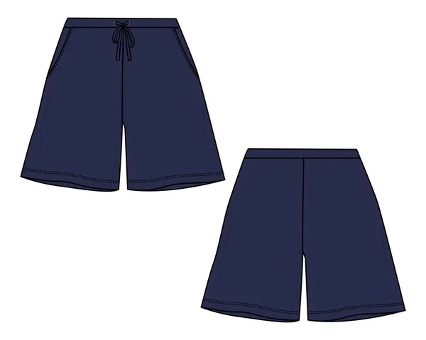 Boys Sweat Shorts Pant Fashion Flats Vector Illustration Color Template — Stock Vector