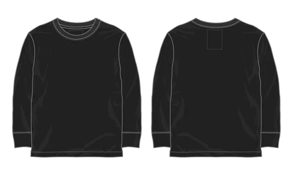 Bluza Długim Rękawem Widok Przodu Tyłu Sweter Jersey Dla Mężczyzn — Wektor stockowy