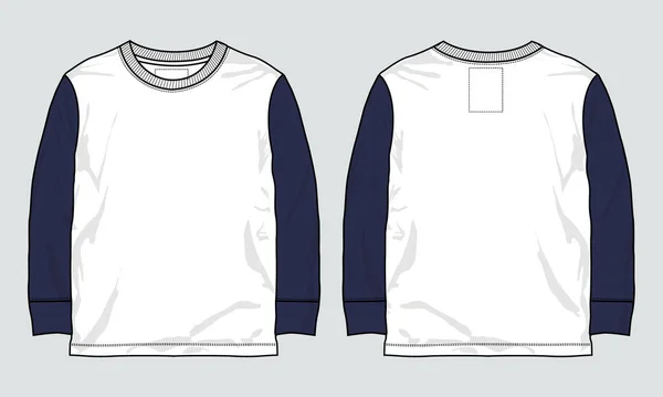 Sweatshirt Met Lange Mouwen Voor Achterkant Jersey Trui Voor Heren — Stockvector