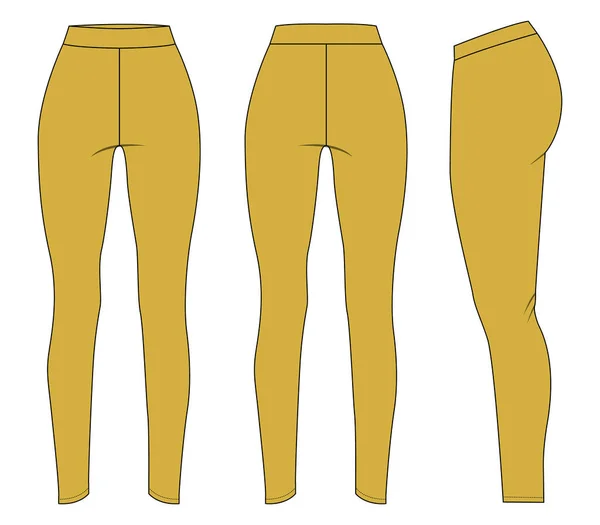 Slim Fit Κολάν Παντελόνι Μόδας Επίπεδη Σκίτσο Διάνυσμα Εικονογράφηση Πρότυπο — Διανυσματικό Αρχείο