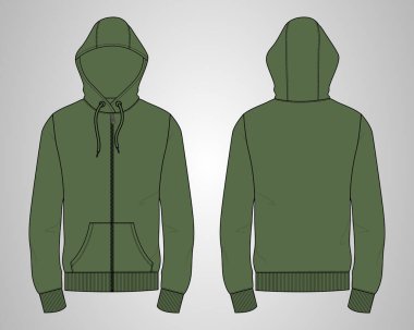 template of design for hoodie, vector illustration