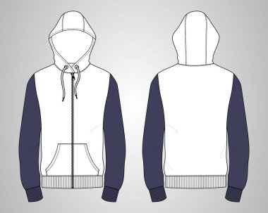 template of design for hoodie, vector illustration