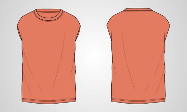template of design for sleeveless shirt, vector illustration