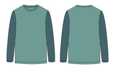 template of design for long sleeve shirt, vector illustration