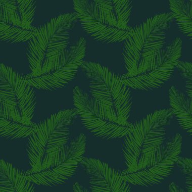 Yapraklı kusursuz desen, vektör illüstrasyonu