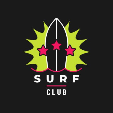 stylish banner with surf club, vector illustration