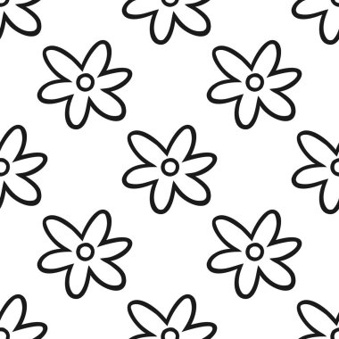 Çiçekli kusursuz desen, vektör illüstrasyonu