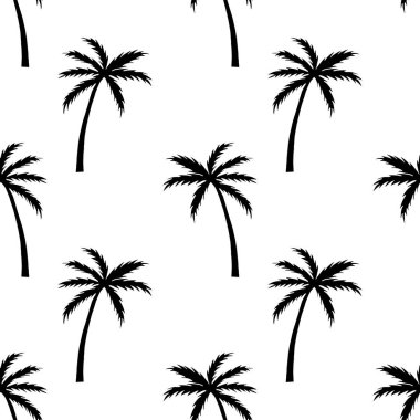 seamless pattern with palm trees, vector illustration