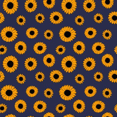 Çiçekli kusursuz desen, vektör illüstrasyonu