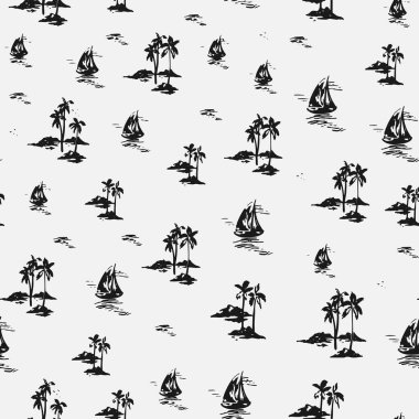 seamless pattern with palm trees, vector illustration