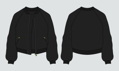 template of design for jacket, vector illustration
