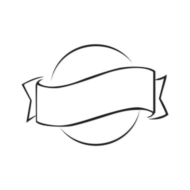 Yuvarlak çizgili kurdele vektör çizimi beyaz arkaplanda izole edildi