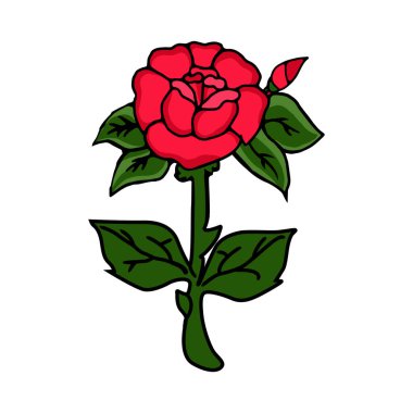 gül çiçeği ikonu vektör illüstrasyon grafik tasarımı